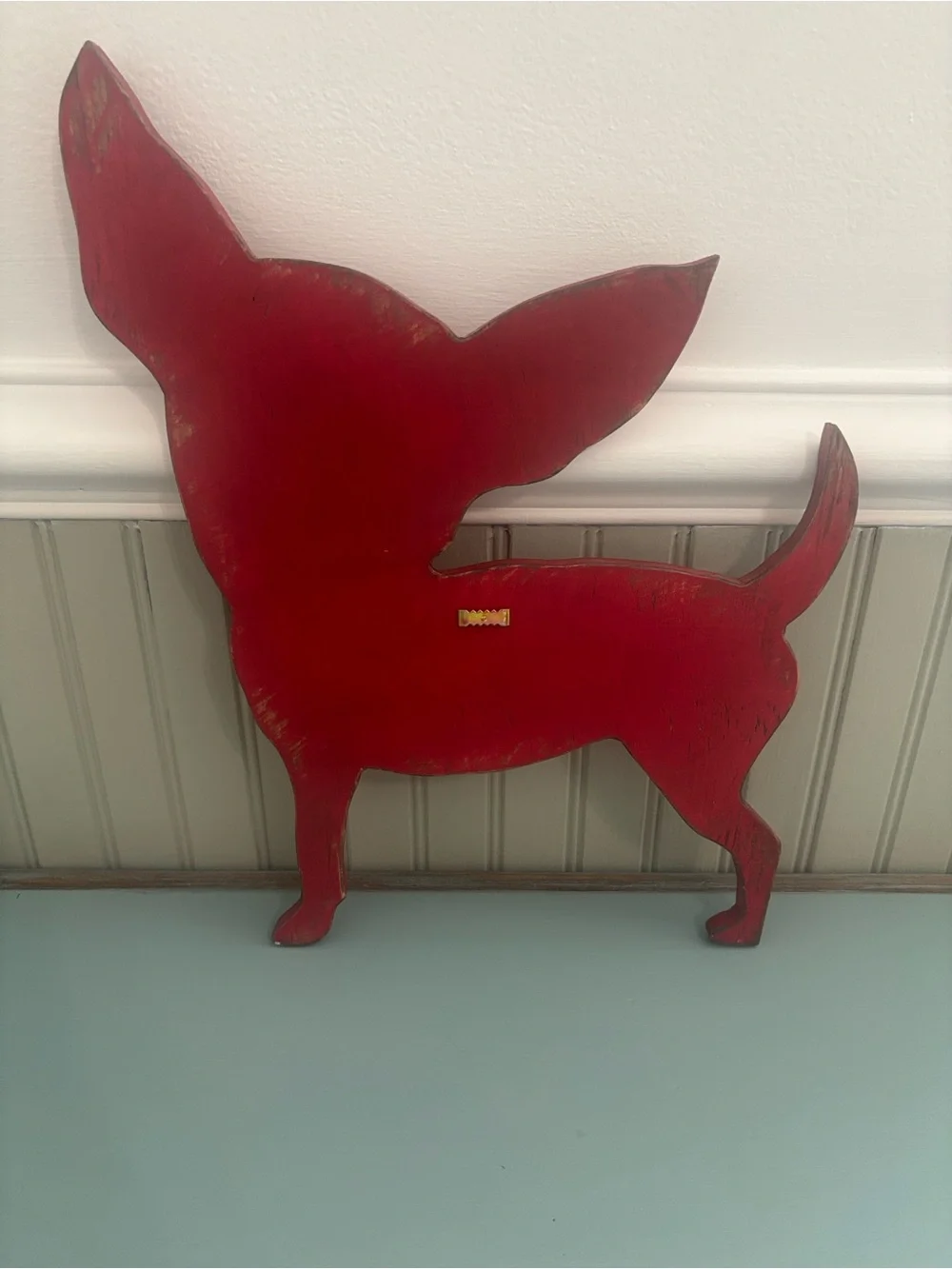 Red Chihuahua Silhouette Wall Accent - Unbranded